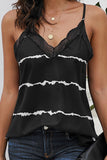 Shiny Lace Detail V-Neck Cami
