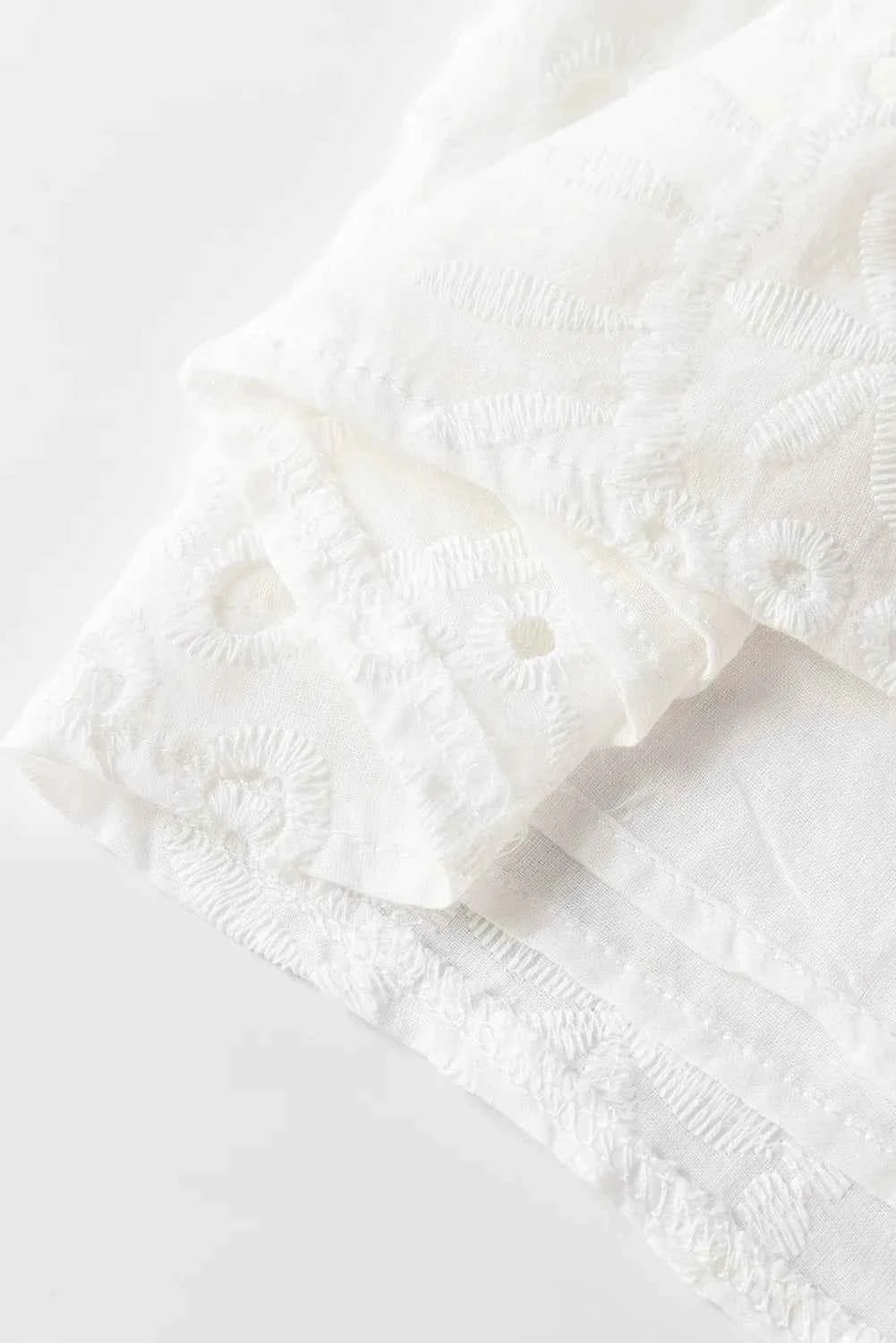 Eyelet Frill Short Sleeve Blouse