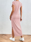 Honey Tied Striped Round Neck Short Sleeve Tee Dress