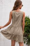 Ivy Lane Tassel Tie Lace Trim Sleeveless Dress