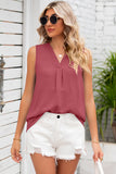 Texture V-Neck Sleeveless Top