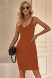 Ribbed Sleeveless V-Neck Dress