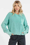 Mittoshop Distressed Hem Round Neck Dropped Shoulder Sweater