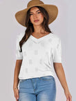 V-Neck Half Sleeve Knit Top