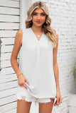 Texture V-Neck Sleeveless Top