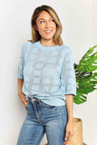 Mandy Ribbed Trim Round Neck Knit Top