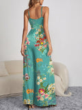 FAM-FAM Decorative Button Spaghetti Strap Wide Leg Jumpsuit