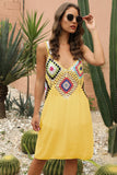 Openwork Sleeveless Embroidery Dress