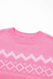 Geometric Drop Shoulder Long Sleeve Sweater
