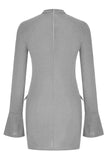 Mock Neck Long Sleeve Mini Dress