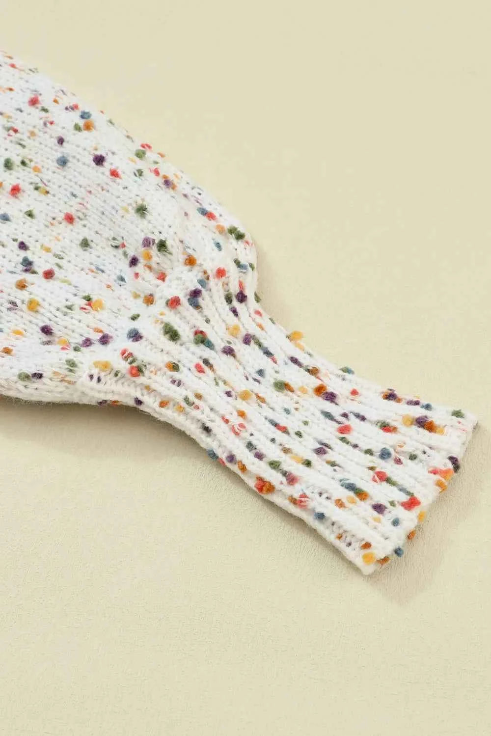 Confetti Round Neck Long Sleeve Sweater