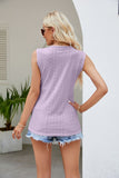 Contrast Eyelet V-Neck Tank
