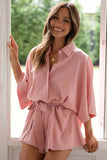 Tied Button Up Collared Neck Romper