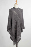 Fringe Openwork Surplice Cape Sleeve Poncho