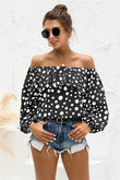 Polka Dot Off-Shoulder Layered Blouse