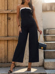 Perfee Tube Sleeveless Wide Leg Jumpsuit
