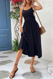 Perfee Spaghetti Strap Scoop Neck Midi Dress
