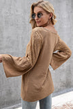 Ivy Lane V-Neck Spliced Lace Flare Sleeve Top