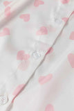 Heart Print Collared Neck Long Sleeve Shirt