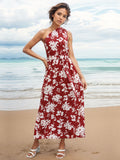 Perfee Printed Single Shoulder Sleeveless Dress