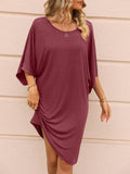 Ivy Lane Round Neck Three-Quarter Sleeve Tee Dress