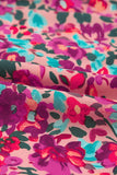 Floral Smocked V-Neck Flounce Sleeve Dress