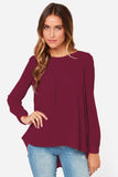 Ivy Lane Full Size Round Neck Back Pleated Blouse