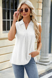 Eyelet Johnny Collar Tank
