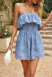 Devine Strapless Layered Smocked Romper