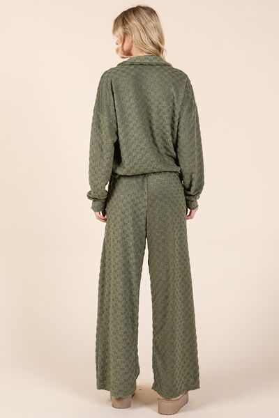 BOMBOM Tied Checkered Wide Leg Pants elegancydose