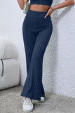 Basic Bae Full Size Ribbed High Waist Flare Pants elegancydose