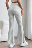 Basic Bae Full Size Ribbed High Waist Flare Pants elegancydose