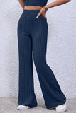 Basic Bae Full Size Ribbed High Waist Flare Pants elegancydose