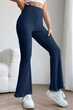 Basic Bae Full Size Ribbed High Waist Flare Pants elegancydose