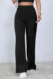 Basic Bae Full Size Ribbed High Waist Flare Pants elegancydose