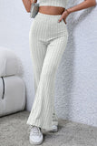 Basic Bae Full Size Ribbed High Waist Flare Pants elegancydose