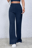 Basic Bae Full Size Ribbed High Waist Flare Pants elegancydose