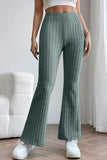 Basic Bae Full Size Ribbed High Waist Flare Pants elegancydose