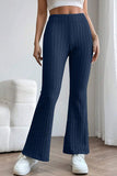 Basic Bae Full Size Ribbed High Waist Flare Pants elegancydose