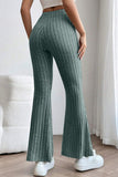 Basic Bae Full Size Ribbed High Waist Flare Pants elegancydose