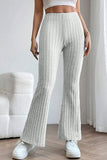 Basic Bae Full Size Ribbed High Waist Flare Pants elegancydose
