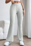 Basic Bae Full Size Ribbed High Waist Flare Pants elegancydose