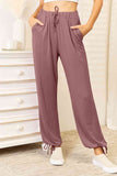 Basic Bae Full Size Soft Rayon Drawstring Waist Pants with Pockets elegancydose