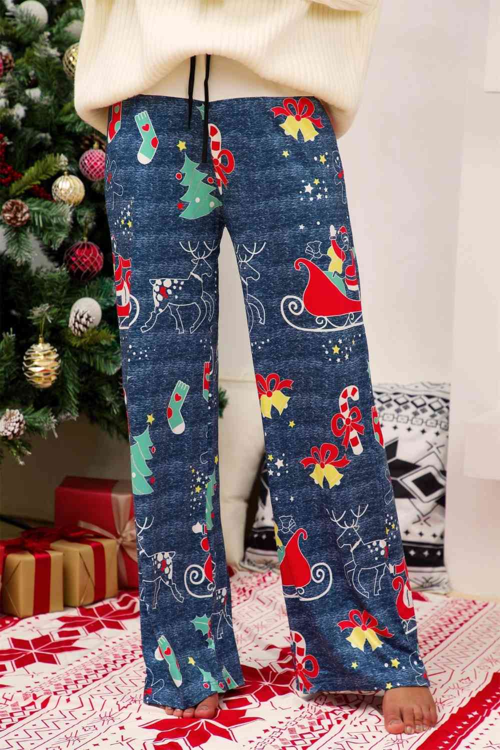 Christmas Straight Leg Pants elegancydose