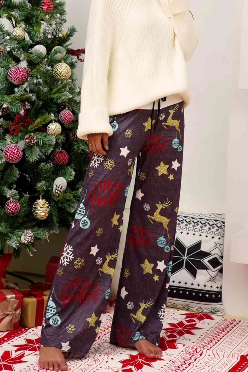 Christmas Straight Leg Pants elegancydose