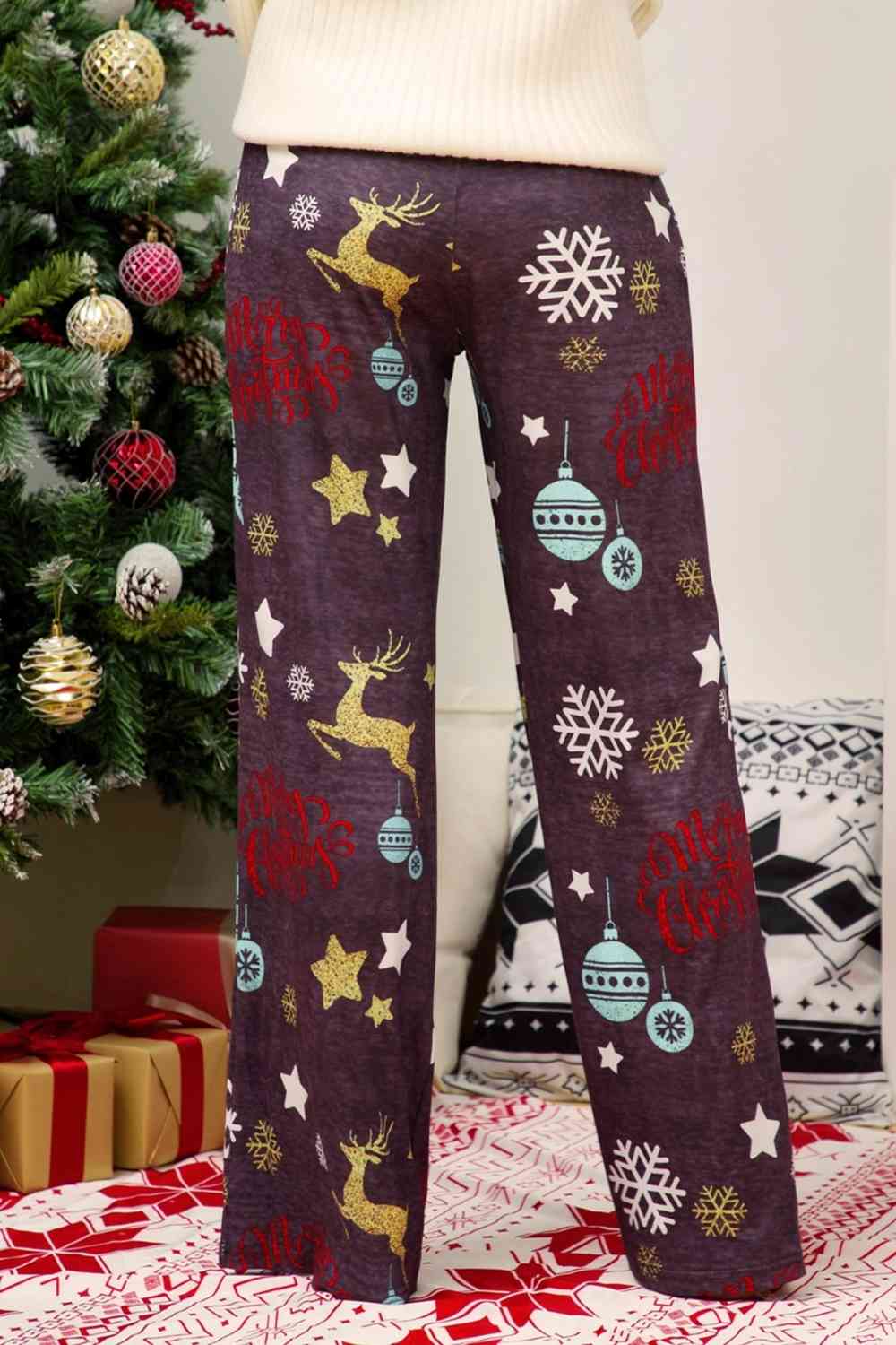 Christmas Straight Leg Pants elegancydose