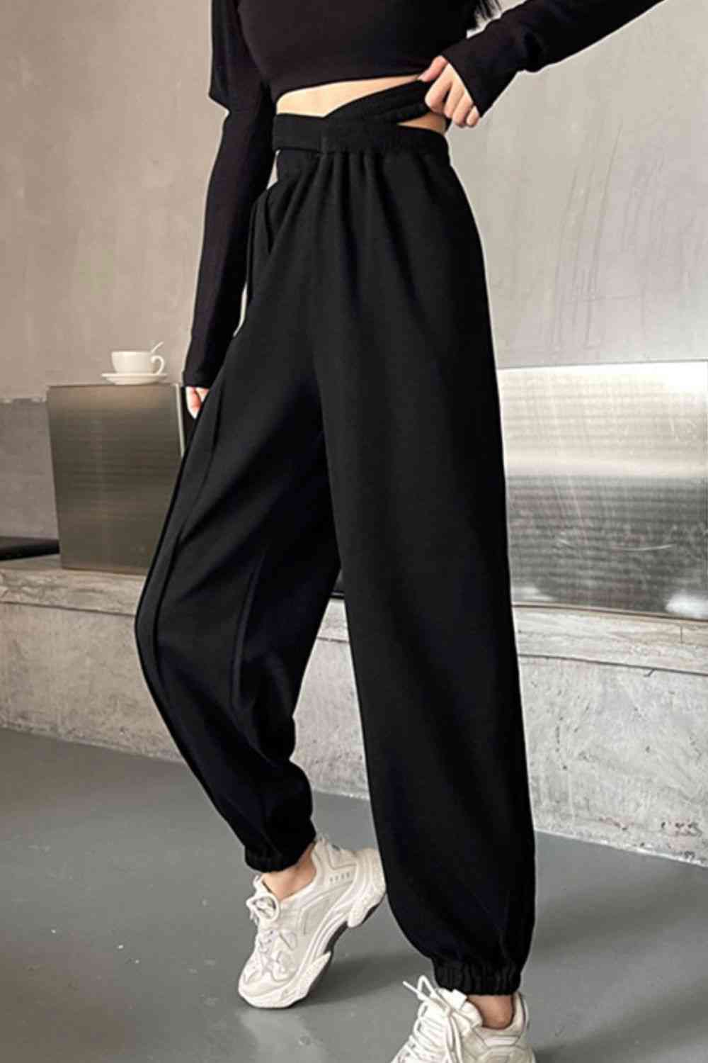 Crisscross Long Sweatpants elegancydose