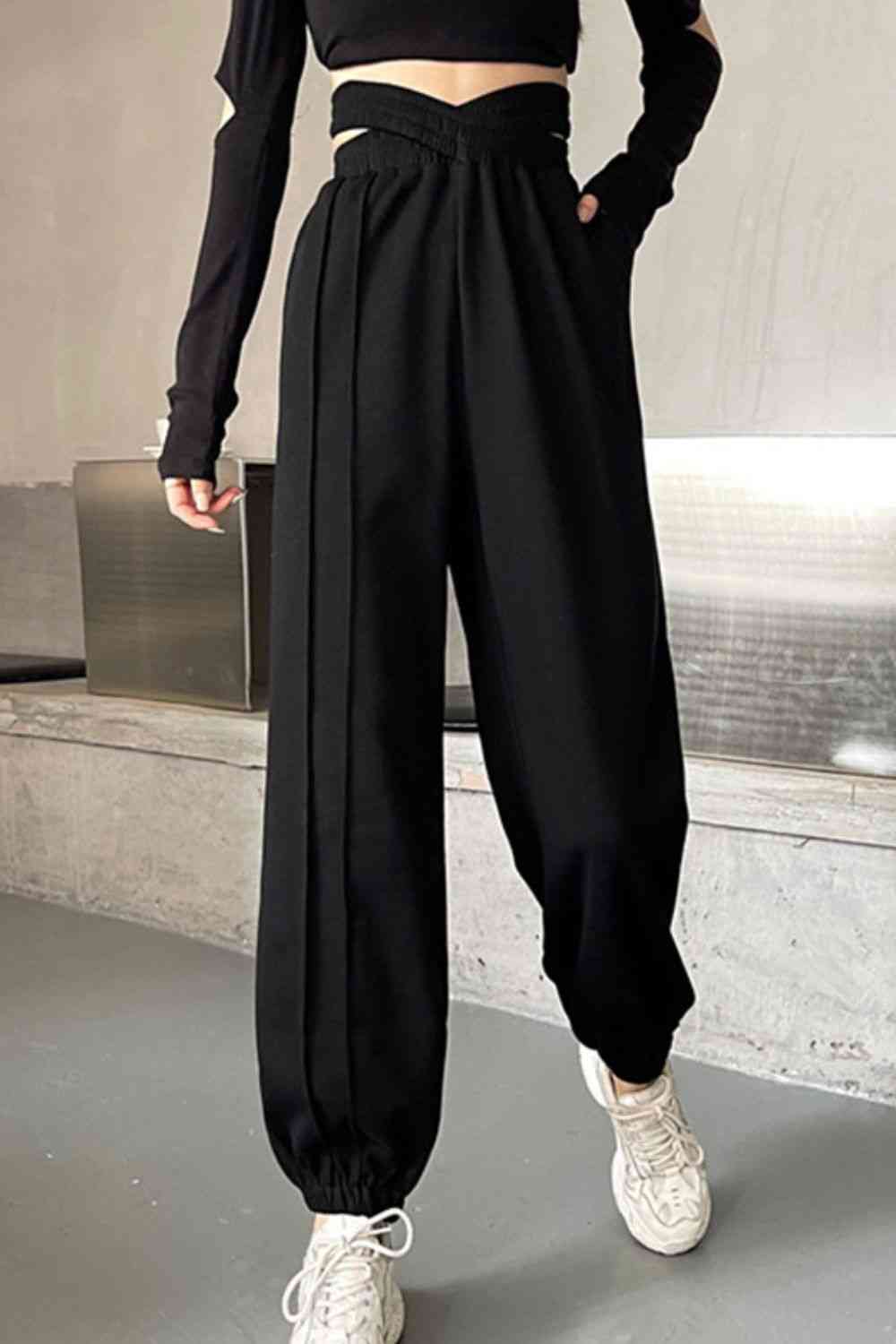 Crisscross Long Sweatpants elegancydose