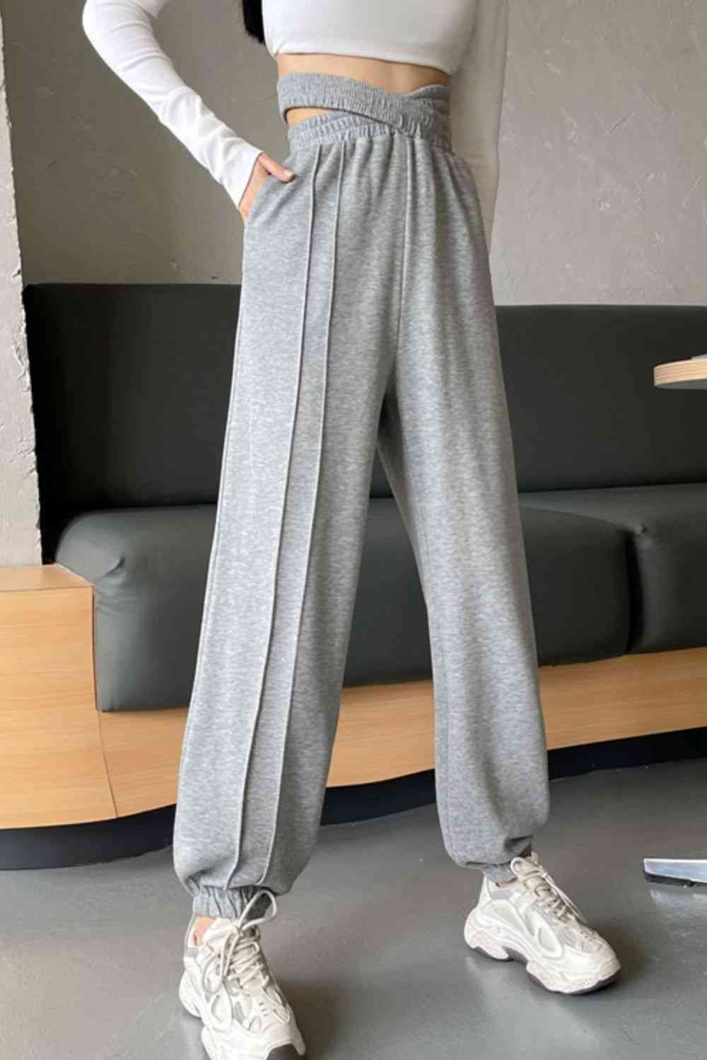 Crisscross Long Sweatpants elegancydose