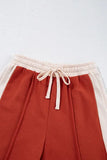 Drawstring Contrast Wide Leg Pants elegancydose